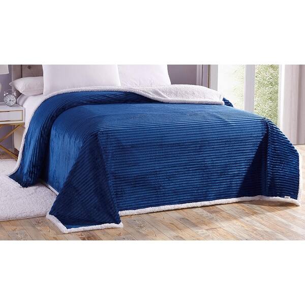 Ultra Lush King Size Reversible Sherpa Corduroy Blanket (108" x 90
